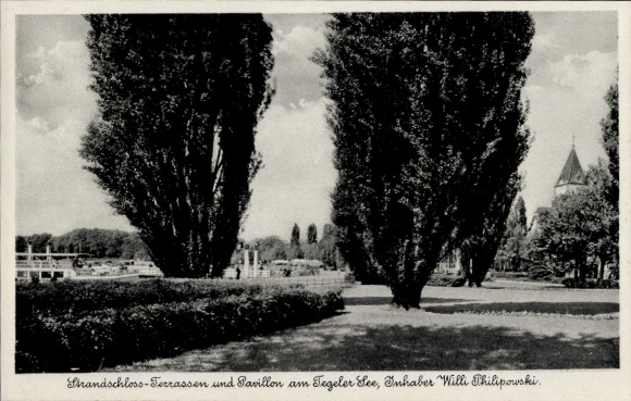 Ak Berlin Reinickendorf Tegel, Strandschloss Terrassen und Pavillon, Philipowski