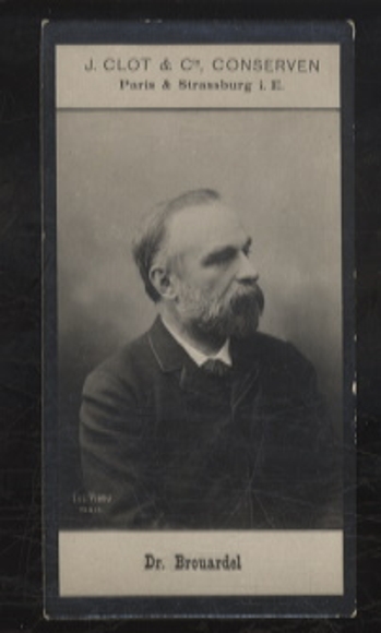 Collector's picture J. Clot & Cie. Canned goods, photo Adel Dr. Brouardel, French scholar