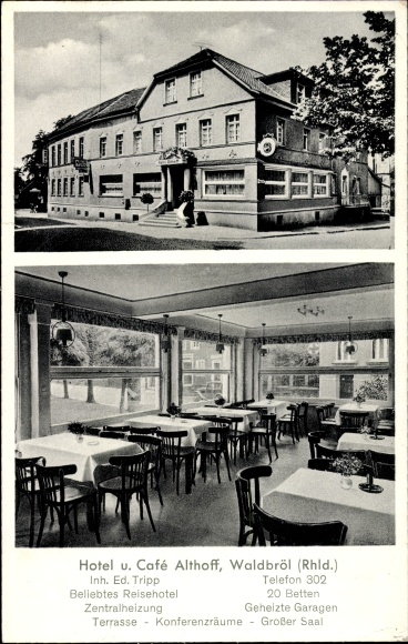 Postcard Waldbröl in Oberbergisches Land, Hotel Cafe Althoff