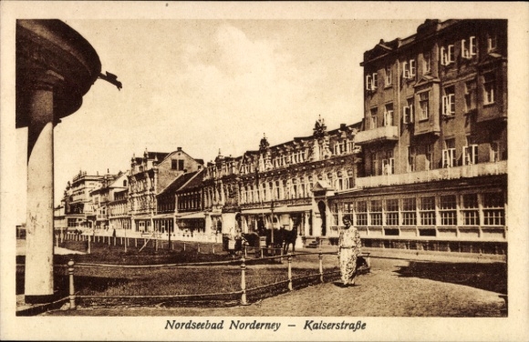 Postcard North Sea resort Norderney East Frisia, Kaiserstraße