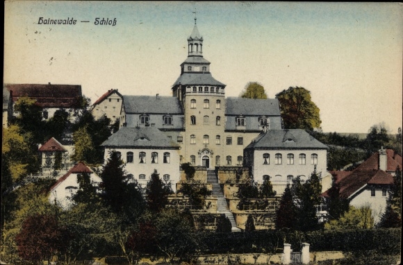 Ak Hainewalde Oberlausitz, Teilansicht mit Schloss