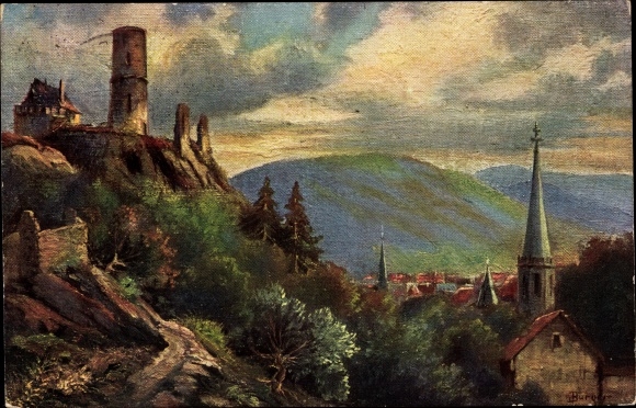 Artist PC Bürger, W., Bad Godesberg Bonn on the Rhine, Godesburg