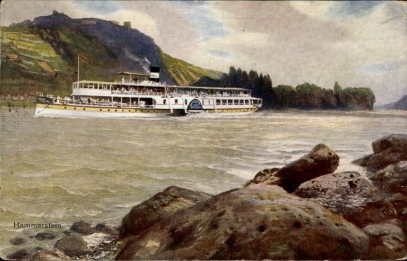 Artist PC Hammerstein am Rhein, Rhine steamer, Cologne-Düsseldorf Rhine steamship