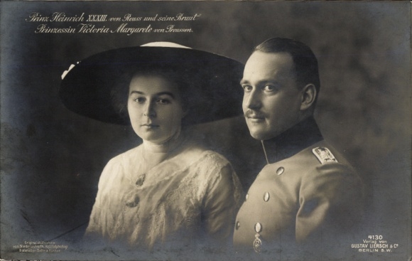 PC Prince Heinrich XXXIII of Reuss with Princess Victoria Margarete of Prussia, Liersch 4130