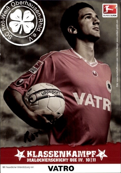 Autogrammkarte Fußballer Dominik Borutzki, Rot-Weiss Oberhausen, Autogramm