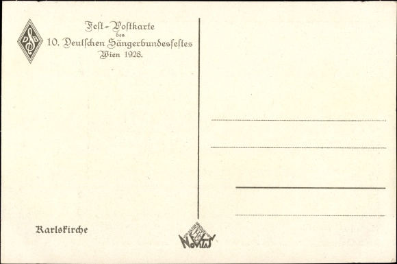 Artist PC Schüle, Vienna 4 Wieden, Karlskirche, 10th German Singers&#39; Festival 1928