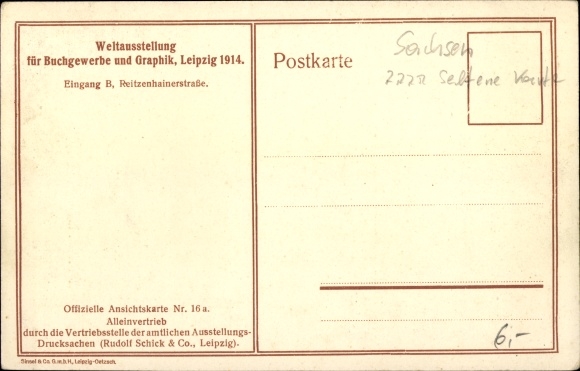 PC Leipzig in Saxony, world exhibition 1914, book trade and graphics