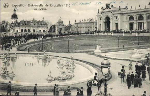 Set von 83 Ansichtskarten, Brüssel Weltausstellung 1910