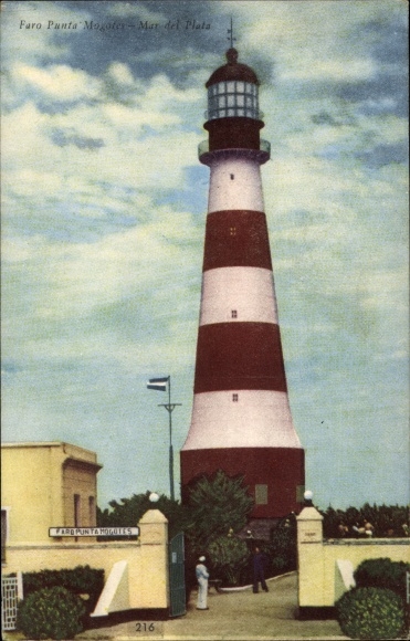 Postcard Mar del Plata Argentina, Magotes Point Lighthouse