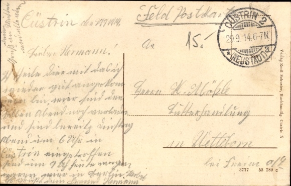 Postcard Kostrzyn nad Odrą Cüstrin Küstrin Ostbrandenburg, Pionier Kaserne