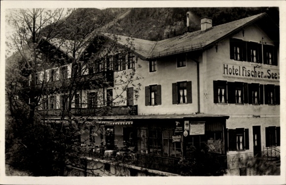 Postcard Urfeld Kochel am See Upper Bavaria, Hotel Fischer am See