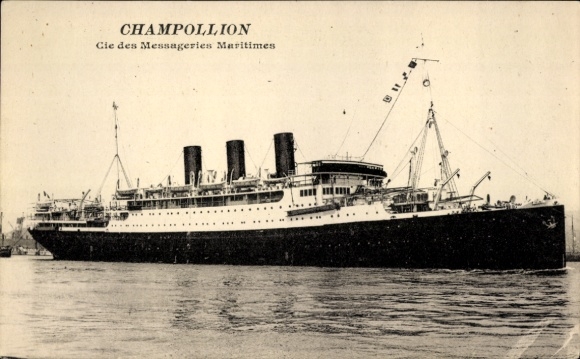 Ak Paquebot SS Champollion, stoomschip, Messageries Maritimes, MM
