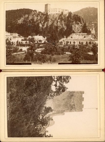 12 kabinetfoto's van Baden in Neder-Oostenrijk op de omslag rond 1890