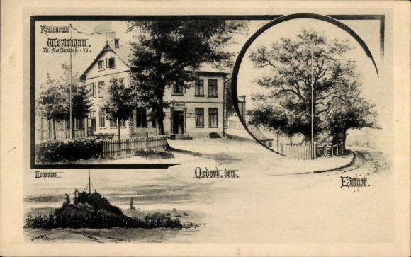 Postcard Hamburg Altona Osdorf, Restaurant Wortmann, Eichhof