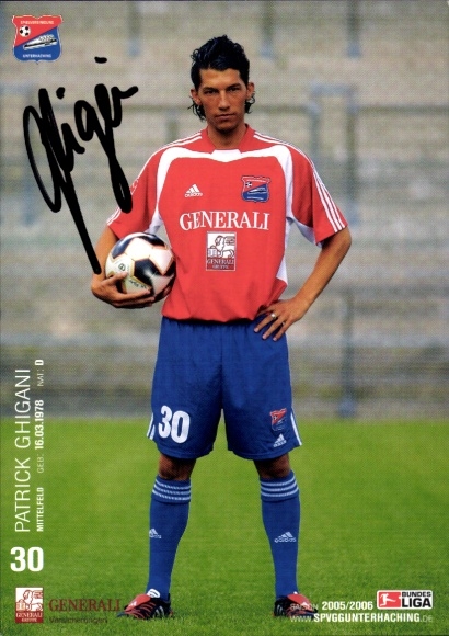 Autograph card footballer Patrick Ghigani, SpVgg Unterhaching, autograph