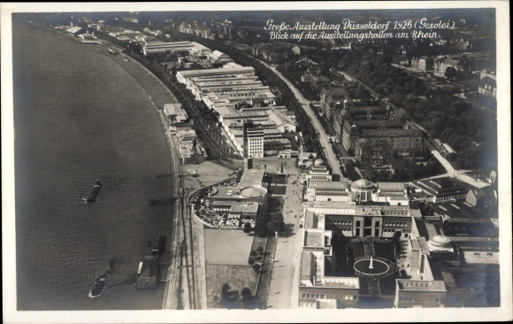 PC Düsseldorf am Rhein, exhibition halls of the Great Gesolei Exhibition 1926, aerial photo
