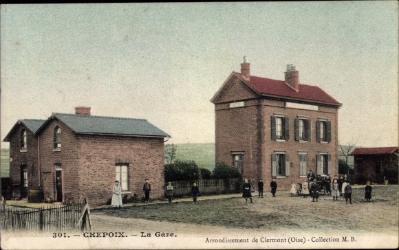 Ak Chepoix Oise, La Gare, Bahnhof
