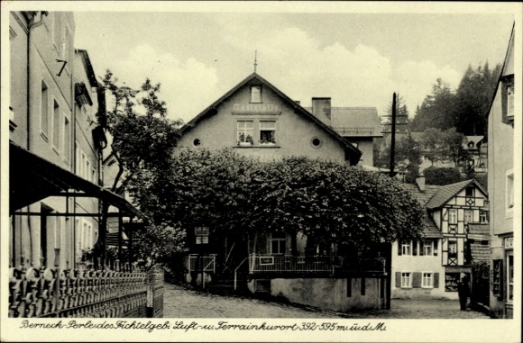 Postcard Bad Berneck im Fichtelgebirge Bavaria, Fichtelgebirge, air-terrain spa, older building, gas