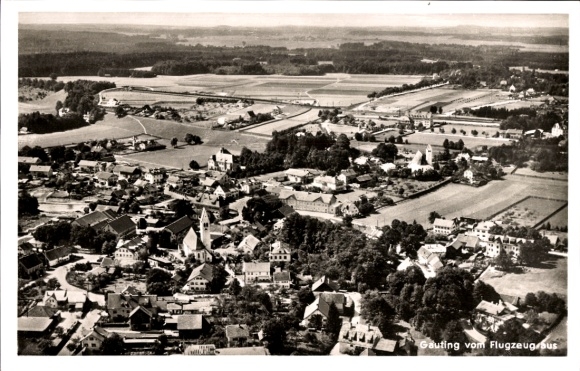 Ansichtkaart Gauting in Opper-Beieren, luchtfoto