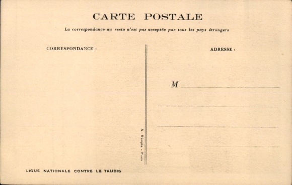Artist Postcard Poulbot, Children on the way to school, Ligue Nationale contre le taudis
