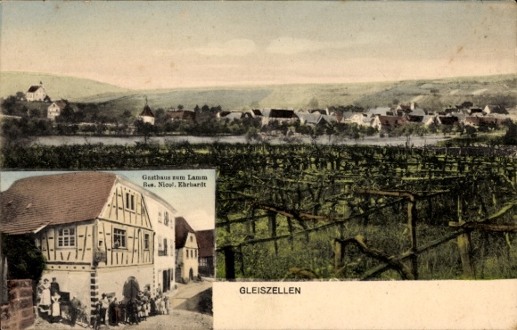 Postcard Gleiszellen Gleishorbachim Weinstraße, Gasthaus zum Lamm, Bes. N. Ehrhardt