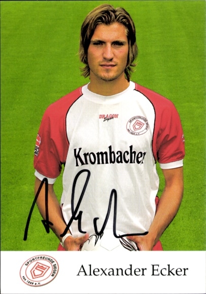 Autograph card footballer Alexander Ecker, Sportfreunde Siegen, autograph