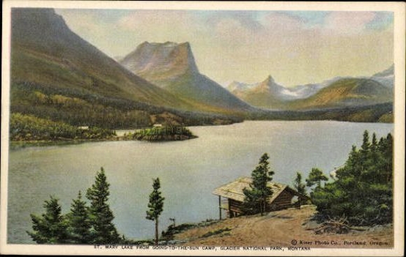 11 oude foto's van diverse meren en landschappen van Montana USA, diverse uitzichten