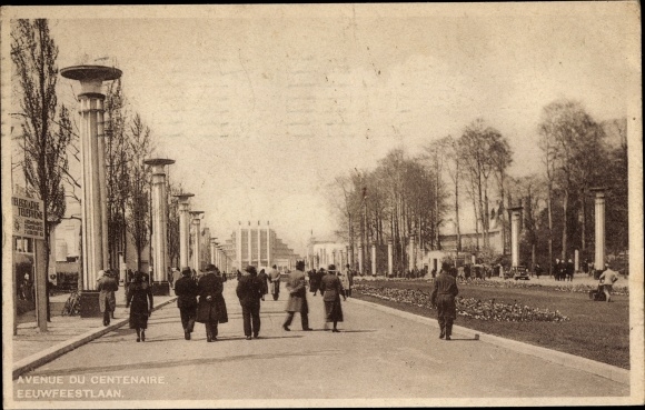 Postcard Brussels, World Exhibition 1935, Avenue du Centenaire