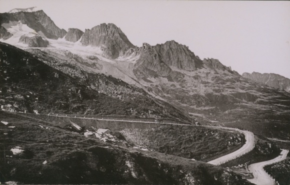 Photo Oberwald Canton of Valais, Furka Pass road, Siedeln Glacier, August 1896