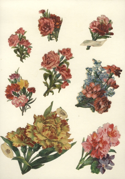 8 wafer flower bouquets with carnations, approx. 13 x 13 cm to 6 x 4 cm