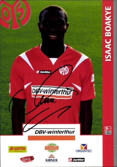 Autograph card footballer Isaac Boakye, 1. FSV Mainz 05