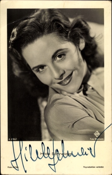 Ak Schauspielerin Hilde Schneider, Portrait, Autogramm