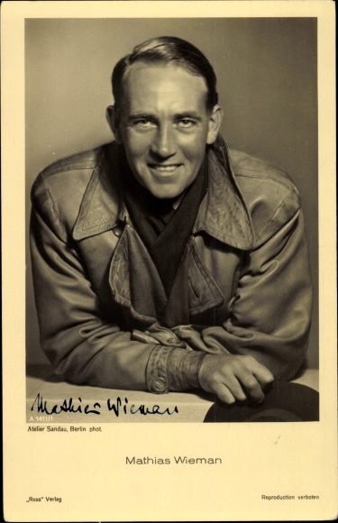 Ak acteur Mathias Wiemann, Ross Verlag A 1411/1, handtekening