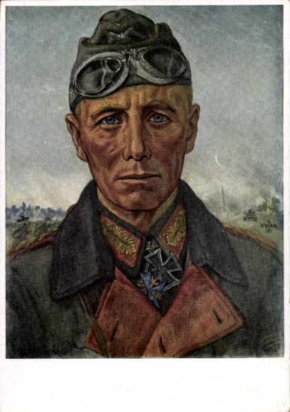 Artysta KP Willrich, Wolfgang, generał dywizji Rommel, odznaczony Krzyżem Rycerskim, Dywizja Pancerna, VDA
