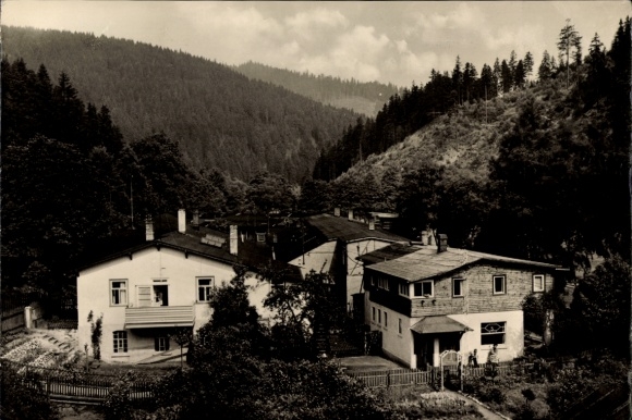 Ak Meuselbach Schwarzmühle Schwarzatal in Thüringen, Schwarzmühle Thüringer Woud, Pension Anne...