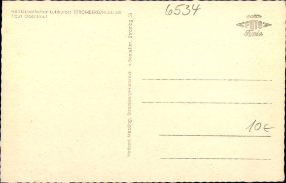 Postcard Stromberg in the Hunsrück, Haus Obentraut