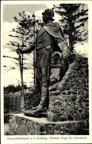 Ak Brekendorf Hüttener Berge, Aschberg, Bismarck-monument