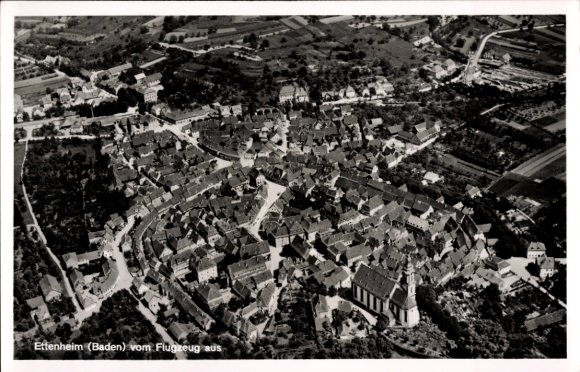 Postcard Ettenheim in Baden, aerial photograph