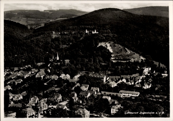 Ak Jugenheim an der Bergstraße Hessen, Fliegeraufnahme