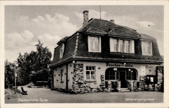 Ak Syrau Rosenbach im Vogtland, Drachenhöhle  Höhleneingangshaus