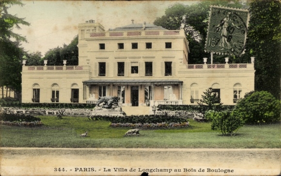 Ansichtkaart Parijs XVI, Bois de Boulogne, Allee du Tour du Lac, Villa de Longchamp