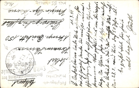 Postcard Munich, And you have won after all, memorial for November 9, 1923, SS guards of honor