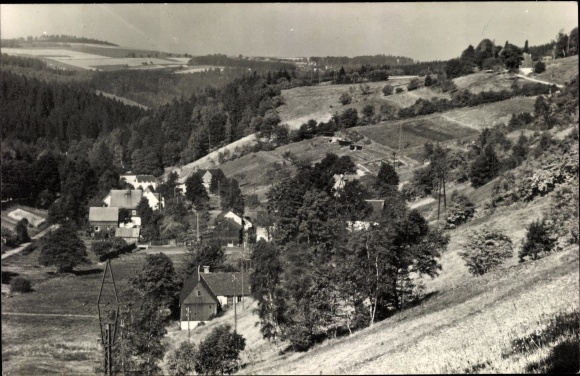 Postcard Dönschten Dippoldiswalde Eastern Ore Mountains, Panorama