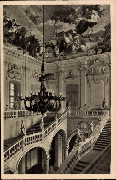 Postcard Würzburg am Main Lower Franconia, Residence, Staircase