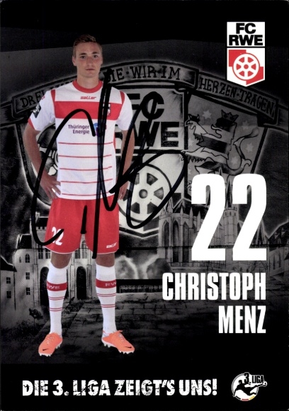 Autogrammkarte Christoph Menz, FC Rot-Weiß Erfurt, Autogramm