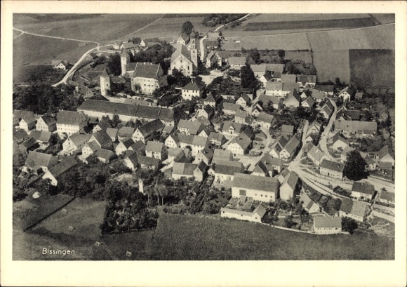 Postcard Bissingen an der Teck, aerial photograph