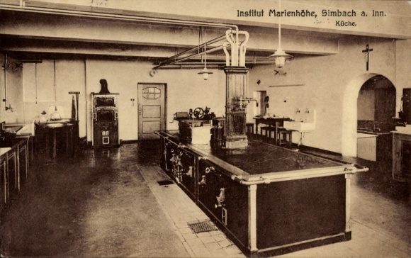 Postcard Simbach am Inn in Lower Bavaria, English Institute, Marienhöhe Higher Girls' and Housekeeping School
