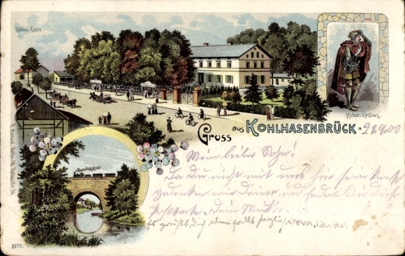 litho Berlijn Zehlendorf Wannsee Kohlhasenbrück, Michael Kohlhas, straatbeeld