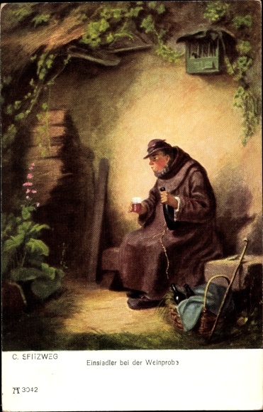 Artist PC Spitzweg, Carl, hermit at the wine tasting