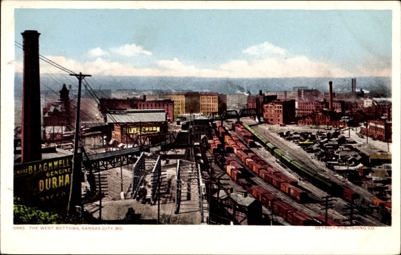 Ak Kansas City Missouri USA, het westen beneden